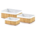 Ver imagem 1 de Jogo Cestos Organizadores Bambu Claro 3 Peças Pequena Média Grande