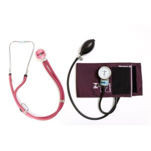 Aparelho Pressão Adulto Nylon Fecho de Contato Bordo + Estetoscópio Rappaport P.a. Med