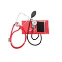 Ver imagem 1 de Aparelho Pressão Adulto Nylon Fecho de Contato Vermelho + Estetoscópio Rappaport P.a. Med