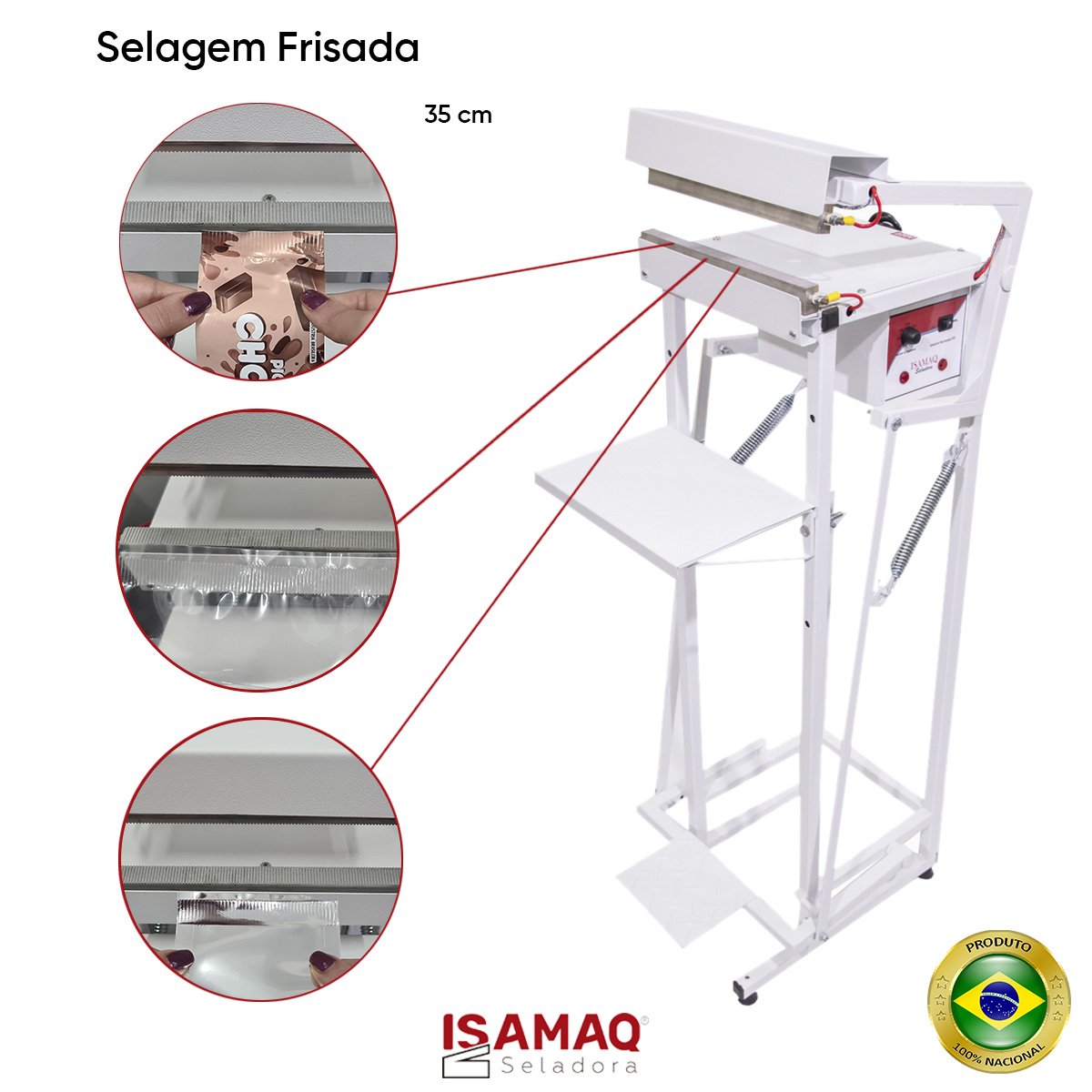 Seladora para Embalagens Aluminzadas Pedal Recravada 35cm 220v - 3