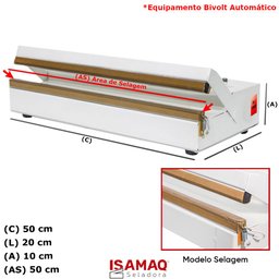 Seladora de Embalagens Plásticas Manual com Temporizador 50cm - 2
