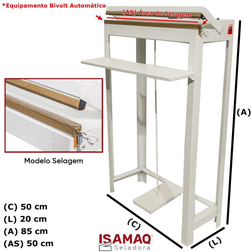 Seladora de Embalagens Plásticas Pedal com Temporizador 50cm - 2