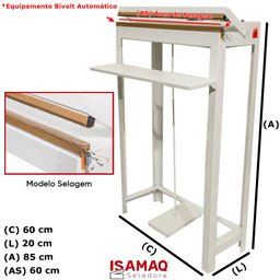 Seladora de Embalagens Plásticas Pedal com Temporizador 60cm - 2