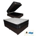 Ver imagem 3 de Cama Base Box com Baú Casal + Colchão de Molas Ensacadas Madrid Probel - 138x188x72:marrom