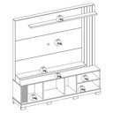 Ver imagem 4 de Estante Home Tv 75 Pol 2 Portas 182 Cm Jurere Off White Matte Freijo Colibri