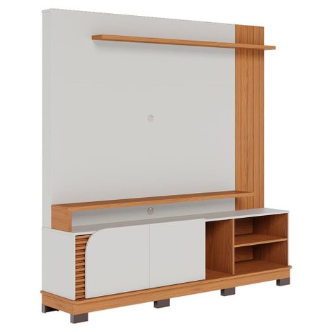 Estante Home Tv 75 Pol 2 Portas 182 Cm Jurere Off White Matte Freijo Colibri