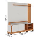 Ver imagem 3 de Estante Home Tv 75 Pol 2 Portas 182 Cm Jurere Off White Matte Freijo Colibri