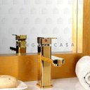 Ver imagem 2 de Torneira para banheiro cascata Misturador Monocomando Baixa Madeira Pingoo.casa - Dourado