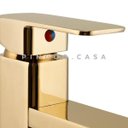 Ver imagem 3 de Torneira para banheiro cascata Misturador Monocomando Baixa Madeira Pingoo.casa - Dourado