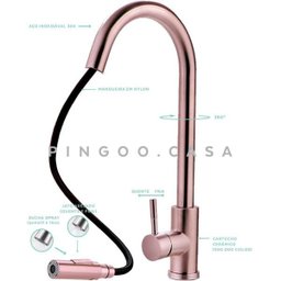 Torneira para cozinha gourmet Misturador Monocomando em Aço Inox Escovado Iriri Pingoo.casa - - 3