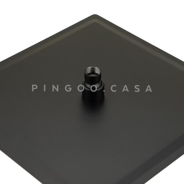 Chuveiro teto inox 304 Slim 30 cm + braço 25 cm Mundaú - Preto - 2