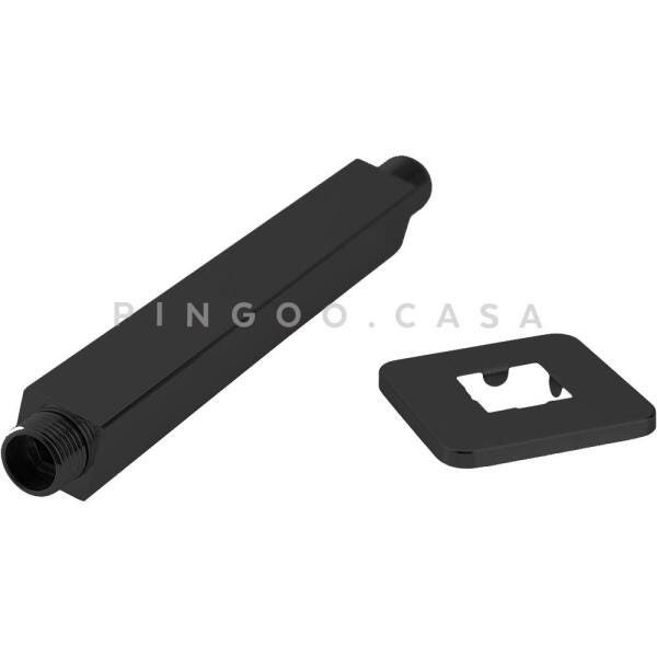 Chuveiro teto inox 304 Slim 30 cm + braço 25 cm Mundaú - Preto - 5
