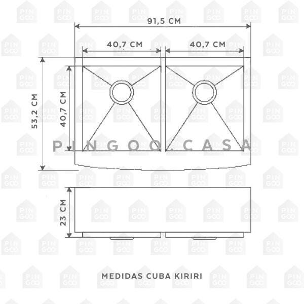 Cuba para cozinha dupla gourmet Fazenda aço inox com acessórios Kaimbé pingoo.casa - 4