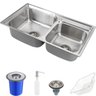 Cuba para cozinha gourmet pia dupla aço inox com acessórios e lixeira Ticunas Pingoo.casa - 1