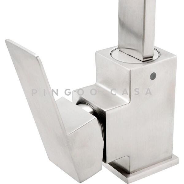 Torneira para Cozinha Misturador Monocomando em Aço Inox Escovado São Lorenço Pingoo.Casa - 3