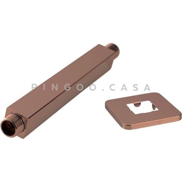 Chuveiro teto inox 304 Slim 30 cm + braço 25 cm Mundaú - Dourado rose - 4