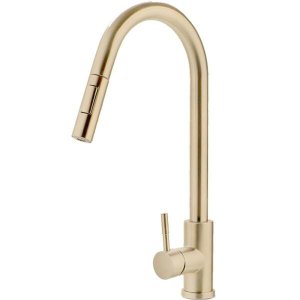 Torneira para cozinha gourmet Misturador Monocomando em Aço Inox Escovado Iriri Pingoo.casa -