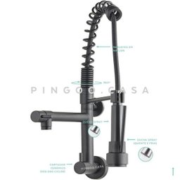 Torneira para Cozinha Gourmet de Parede Munim Pingoo.Casa - Preto - 3