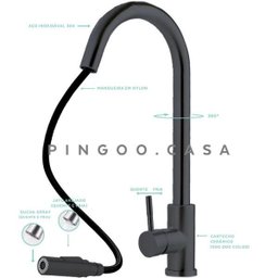 Torneira para cozinha gourmet Misturador Monocomando em Aço Inox Escovado Iriri Pingoo.casa - - 4