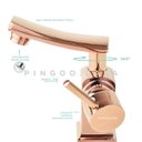 Ver imagem 3 de Torneira para banheiro Misturador Monocomando baixa Moju Pingoo.casa - Dourado Rose