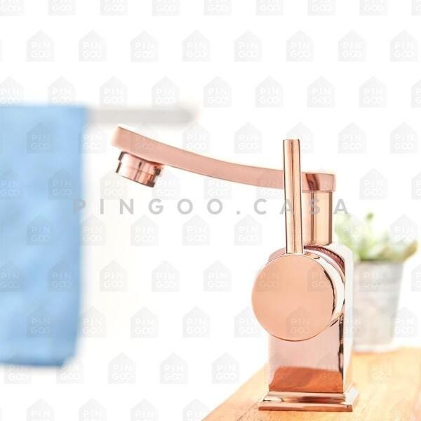 Torneira para banheiro Misturador Monocomando baixa Moju Pingoo.casa - Dourado Rose - 2