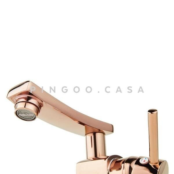 Torneira para banheiro Misturador Monocomando baixa Moju Pingoo.casa - Dourado Rose - 4