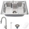 Cuba para Cozinha Pia Inox com Acessórios Carajás e Torneira Gourmet Monocomando Extensível - 1