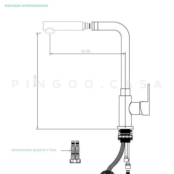 Kit Torneira Gourmet Gurupi e Cuba Inox Carajás com Acessórios para Cozinha - 6