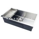 Ver imagem 2 de Cuba para cozinha gourmet pia aço inox com acessórios Terena 69 cm Pingoo.casa - Prata