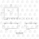 Ver imagem 4 de Cuba para cozinha gourmet pia aço inox com acessórios Terena 40 cm Pingoo.casa - Prata