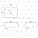 Ver imagem 4 de Cuba para cozinha gourmet pia aço inox com acessórios Terena 69 cm Pingoo.casa - Dourado rose