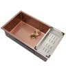 Cuba para cozinha gourmet pia aço inox com acessórios Terena 69 cm Pingoo.casa - Dourado rose - 1