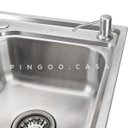Ver imagem 5 de Cuba para cozinha gourmet pia dupla aço inox com acessórios e tábua de corte Ticunas e Torneira