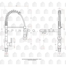Cuba para cozinha gourmet pia dupla aço inox com acessórios e tábua de corte Ticunas e Torneira - 7