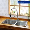 Cuba para cozinha gourmet pia dupla aço inox com acessórios e tábua de corte Ticunas e Torneira - 3