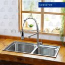 Ver imagem 3 de Cuba para cozinha gourmet pia dupla aço inox com acessórios e tábua de corte Ticunas e Torneira