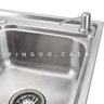 Cuba para cozinha gourmet pia dupla aço inox com acessórios tábua de corte lixeira 5L Ticunas e - 4