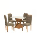 Ver imagem 2 de Conjunto Sala de Jantar Luna Kappesberg 4 Cadeiras Veludo Bege