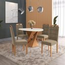 Ver imagem 1 de Conjunto Sala de Jantar Luna Kappesberg 4 Cadeiras Veludo Bege