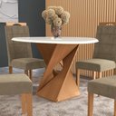 Ver imagem 3 de Conjunto Sala de Jantar Luna Kappesberg 4 Cadeiras Veludo Bege
