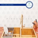 Ver imagem 2 de Cuba para cozinha pia dupla em aço inox com acessórios Awá PIngoo.casa - Dourado