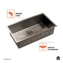 Ver imagem 3 de Cuba para Cozinha Gourmet Pia Aço Inox com Acessórios Terena 69 Cm Pingoo.casa - Preto