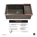 Ver imagem 2 de Cuba para Cozinha Gourmet Pia Aço Inox com Acessórios Terena 69 Cm Pingoo.casa - Preto