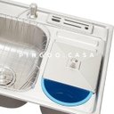 Ver imagem 4 de Pia para Cozinha Cuba Dupla em Aço Inox com acessórios lixeira Nukini e Torneira Gourmet