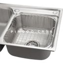 Ver imagem 5 de Cuba para cozinha gourmet pia dupla aço inox com acessórios e tábua de corte e lixeira 5L