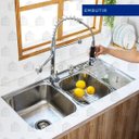 Ver imagem 2 de Cuba para cozinha pia dupla em aço inox Nukini com acessórios lixeira e tábua de corte e