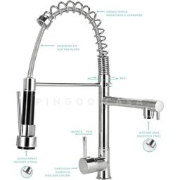 Cuba para cozinha pia dupla em aço inox Nukini com acessórios lixeira e tábua de corte e - 6