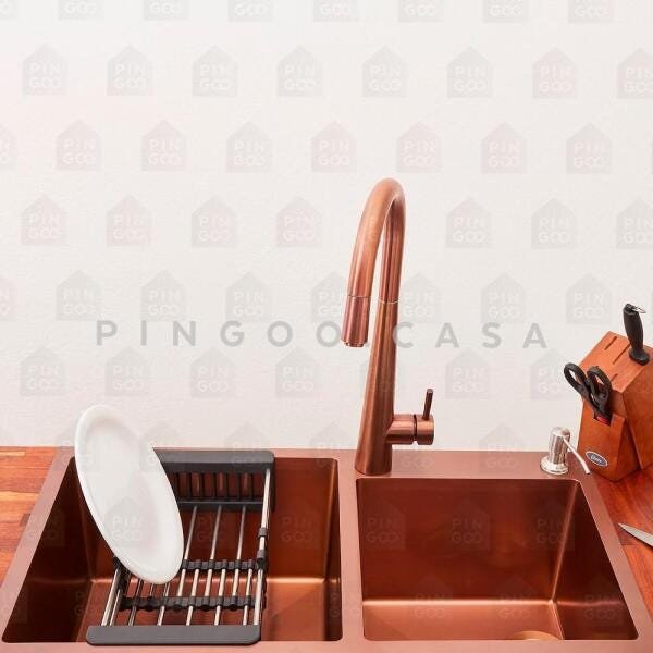 Torneira para cozinha Gourmet Misturador Monocomando Extensível em Aço inox Escovado Apurema - 2