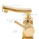 Ver imagem 3 de Torneira para banheiro Misturador Monocomando baixa Moju Pingoo.casa - Dourado