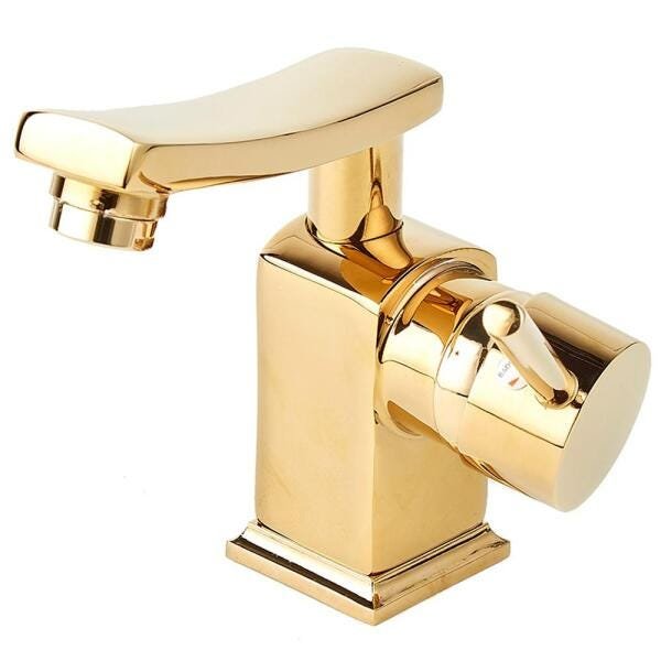 Torneira para banheiro Misturador Monocomando baixa Moju Pingoo.casa - Dourado - 1